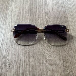 quay australia no cap blue & gold chainlink aviator sunglasses eyewear NEW